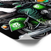 Border Collie Dog Driving Bike St. Patrick's Day Poster (Hoek)