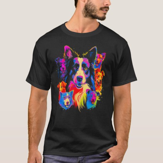 Border Collie Dog Family T-shirt (Voorkant)