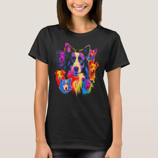 Border Collie Dog Family T-shirt (Voorkant)