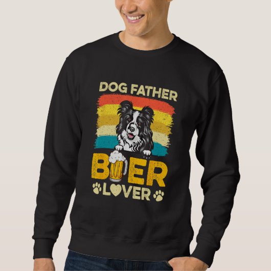 Border Collie Dog Father Beer  Dog Dad Father s Da Trui (Voorkant)