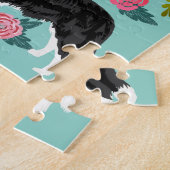 Border Collie Dog Florals Legpuzzel (Zijkant)