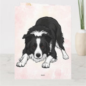 Border Collie Dog Folded Greeting Card Kaart (Achterkant)