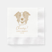 Border Collie Dog gepersonaliseerd Cheers servette Servet (Voorkant)