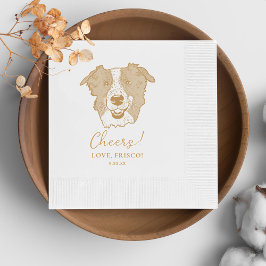 Border Collie Dog gepersonaliseerd Cheers servette Servet