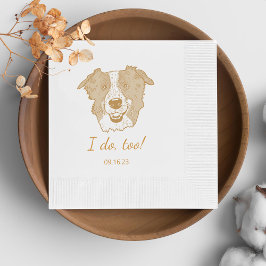Border Collie Dog gepersonaliseerd doe ik ook Servet