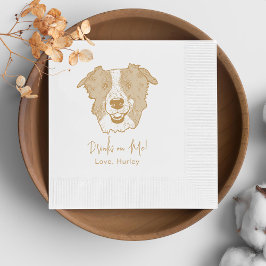 Border Collie Dog gepersonaliseerde Drink op mij Servet