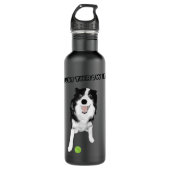 Border Collie Dog - Grappig, gooi het gewoon tenni Waterfles (Voorkant)