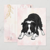 Border Collie Dog Greeting Card Briefkaart (Voorkant / Achterkant)