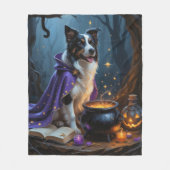 Border Collie Dog grillige Halloween schilderij Fleece Deken (Voorkant)