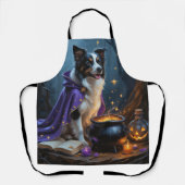 Border Collie Dog grillige Halloween schilderij Schort (Voorkant)