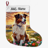 Border Collie Dog Grote Kerstsok (Voorkant)