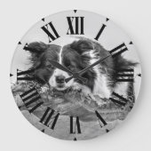  Border Collie Dog Grote Klok (Voorkant)