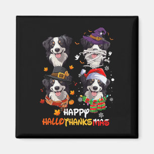 Border Collie Dog Hallothanksmas Halloween Thanksg Magneet