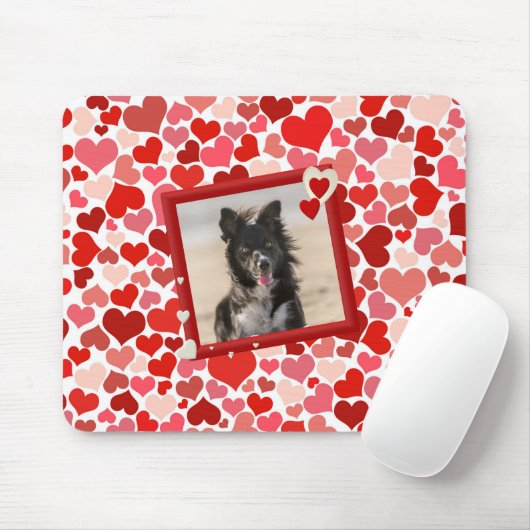 Border Collie Dog Hearts Mousepad Muismat (Met muis)