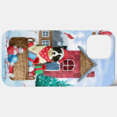 Border Collie Dog in sneeuwkerstmis Case-Mate iPhone Case (Achterkant (horizontaal))