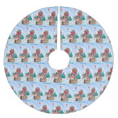 Border Collie Dog in sneeuwkerstmis Kerstboom Rok (Voorkant)