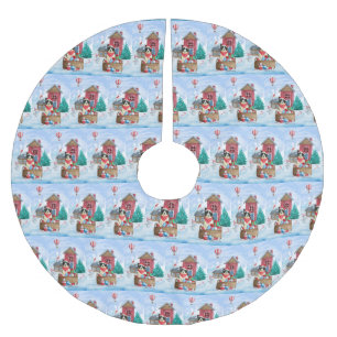 Border Collie Dog in sneeuwkerstmis Kerstboom Rok