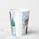 Border Collie Dog in sneeuwkerstmis Papieren Bekers (Links)