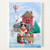 Border Collie Dog in sneeuwkerstmis Planner (Achterkant)