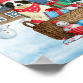 Border Collie Dog in sneeuwkerstmis Poster (Hoek)