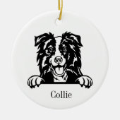 Border Collie dog Keramisch Ornament (Voorkant)