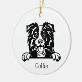 Border Collie dog Keramisch Ornament (Links)