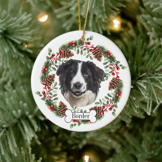 border collie dog keramisch ornament (Boom)