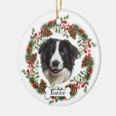 border collie dog keramisch ornament (Links)