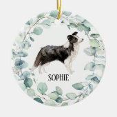 Border Collie Dog Keramisch Ornament (Voorkant)