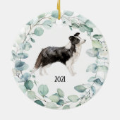 Border Collie Dog Keramisch Ornament (Achterkant)