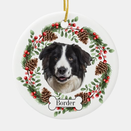 Border Collie dog Keramisch Ornament (Voorkant)