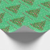 Border Collie Dog kerstboomfeestdag ster Cadeaupapier (Hoek)