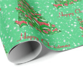 Border Collie Dog kerstboomfeestdag ster Cadeaupapier (Rol Hoek)