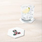 Border Collie Dog Kerstfeesten Vakantie Kerstman Kartonnen Onderzetters (Insitu)