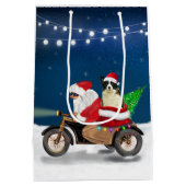 Border Collie Dog kerstkerstkerstman Medium Cadeauzakje (Achterkant)