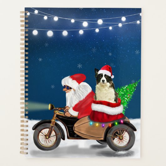 Border Collie Dog kerstkerstkerstman Planner (Voorkant)