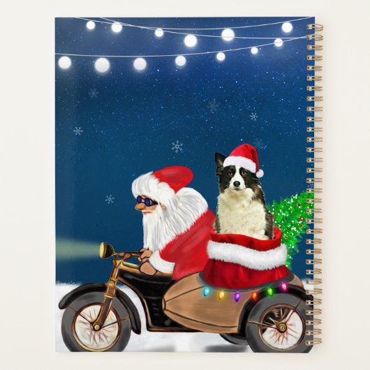 Border Collie Dog kerstkerstkerstman Planner (Achterkant)
