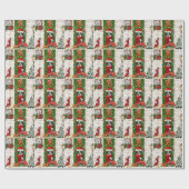 Border Collie Dog Kerstmis Cadeaupapier (Vlak)