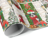 Border Collie Dog Kerstmis Cadeaupapier (Rol Hoek)