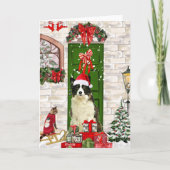 Border Collie Dog Kerstmis Kaart (Voorkant)