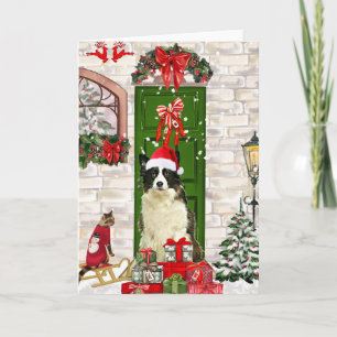 Border Collie Dog Kerstmis Kaart