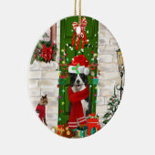 Border Collie Dog Kerstmis Keramisch Ornament (Rechts)