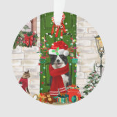 Border Collie Dog Kerstmis Ornament (voorkant)