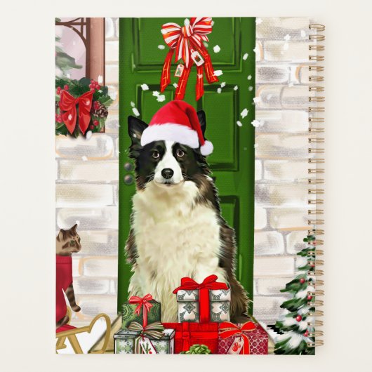 Border Collie Dog Kerstmis Planner (Achterkant)