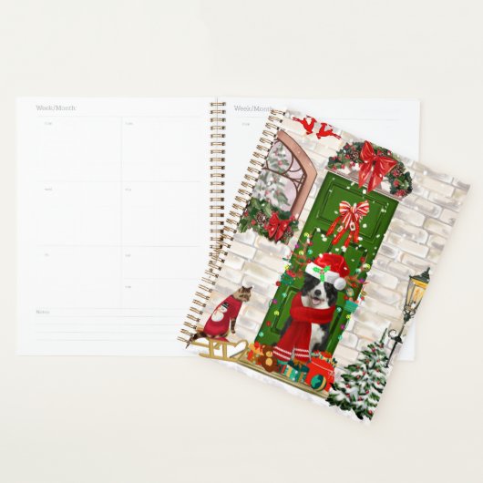 Border Collie Dog Kerstmis Planner (Display)