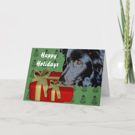 Border Collie Dog Kerstvakantie Kaart (Voorkant)