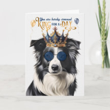 Border Collie Dog King for a Day Funny Birthday