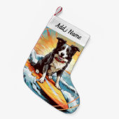 Border Collie Dog Kleine Kerstsok (Voorkant (Hangend))