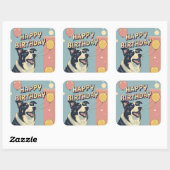Border Collie Dog Kleurrijk Vierkante Sticker (Vel)