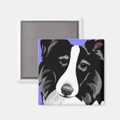 Border Collie Dog Magneet (Voorkant / Achterkant)
